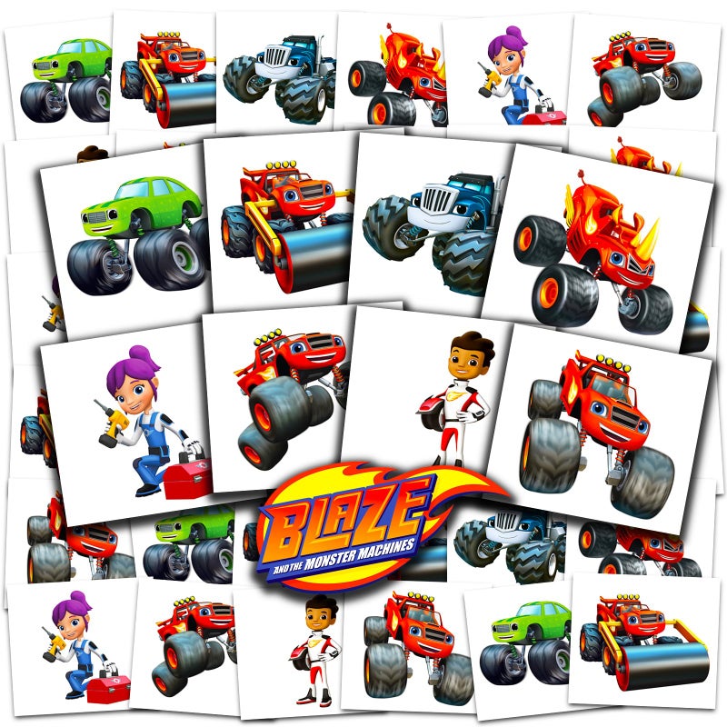 Blaze and the Monster Machines Tattoos Party Favors Bundle ~ 70+ Perforated Individual 2"" x 2"" Blaze Temporary Tattoos for Kids Boys Girls (Blaze Party Supplies MADE IN USA) - Image 1